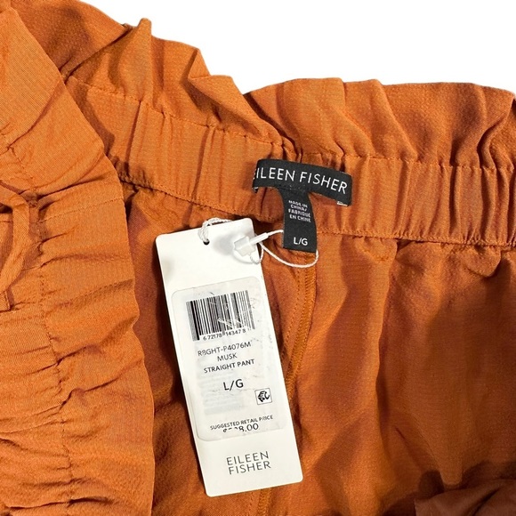 Eileen Fisher Tencel Viscose Crepe Straight Pant with Gathered Waist Size L - Picture 7 of 7